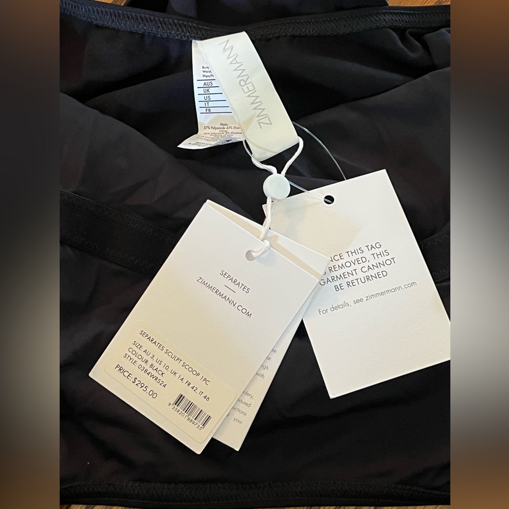 NWT- Zimmermann Separates Black Sculpt Scoop One-Piece Size 3 (US 10) - Picture 5 of 8